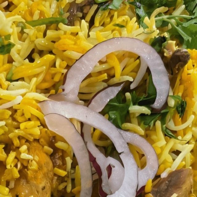 Aloo Channa Over Rice.